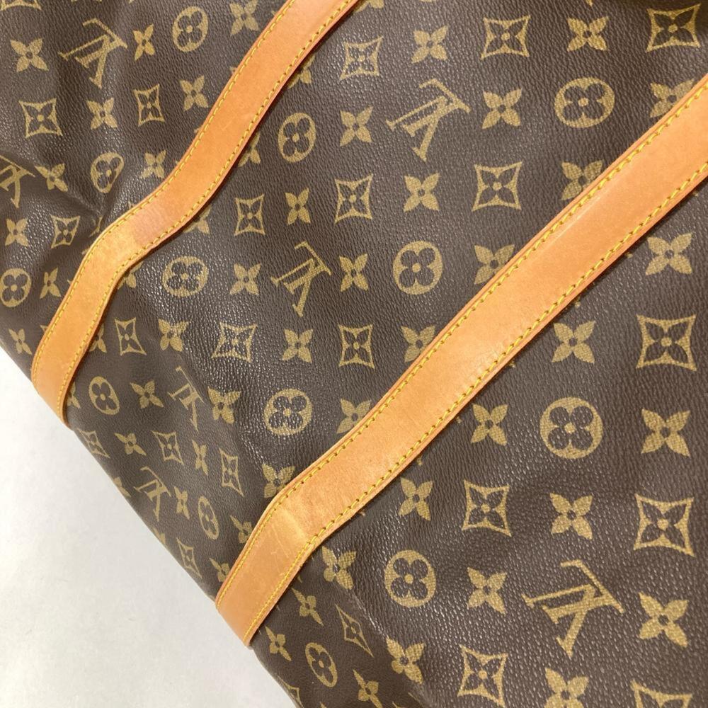 LOUIS VUITTON Authentic Brown Monogram Leather Keepall 60 Boston Bag - Picture 4 of 9